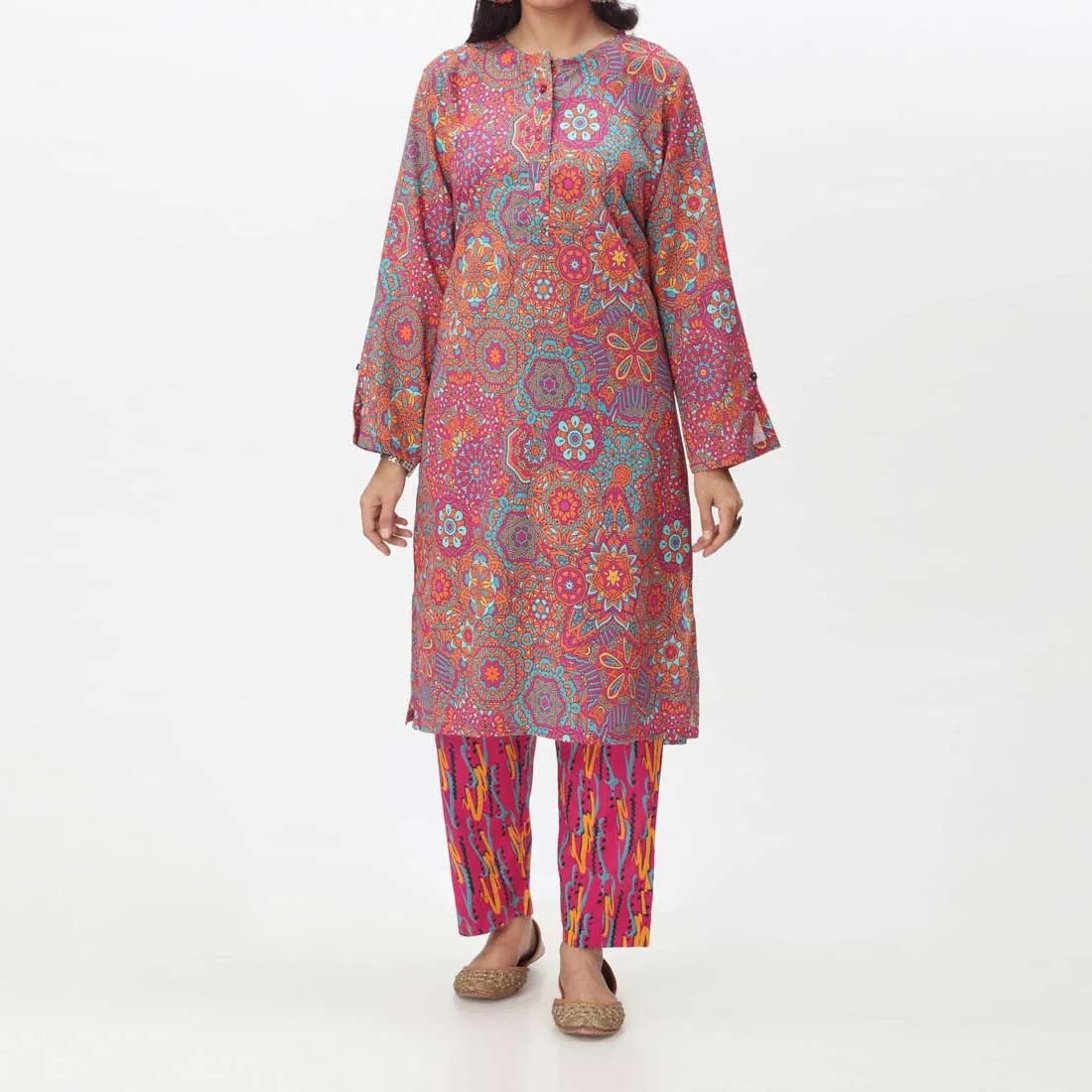 2PC- Digital Printed Cambric Suit PS4248