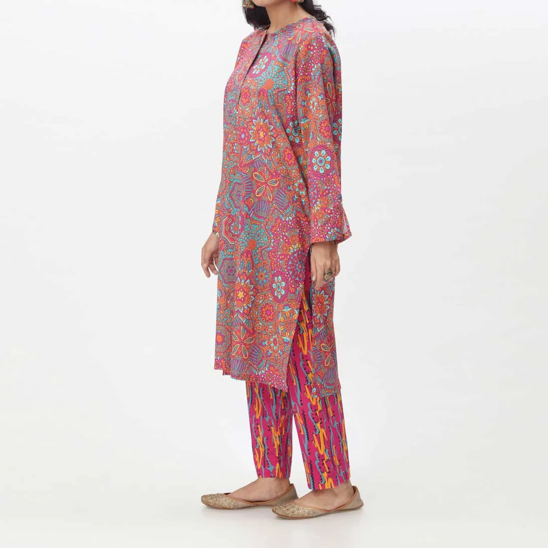 2PC- Digital Printed Cambric Suit PS4248