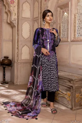 3-Pc Qaus C-Prints Printed Lawn Suit With Chiffon Dupatta QBW22-03-S