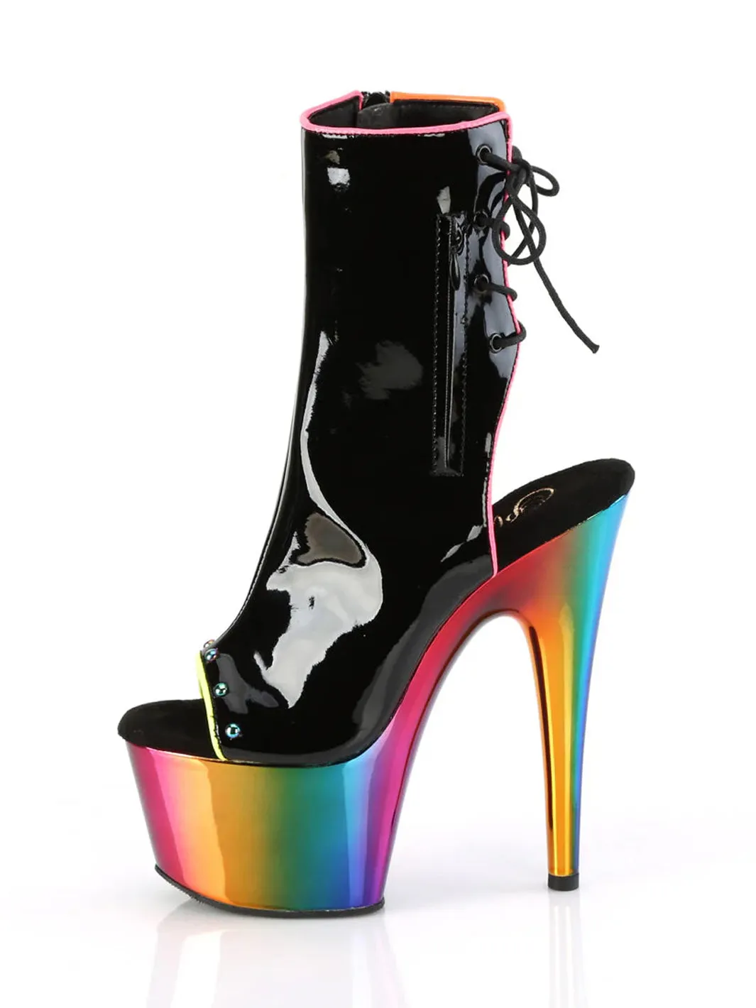 ADORE-1018RC - BLACK PATENT & RAINBOW  PRE ORDER 