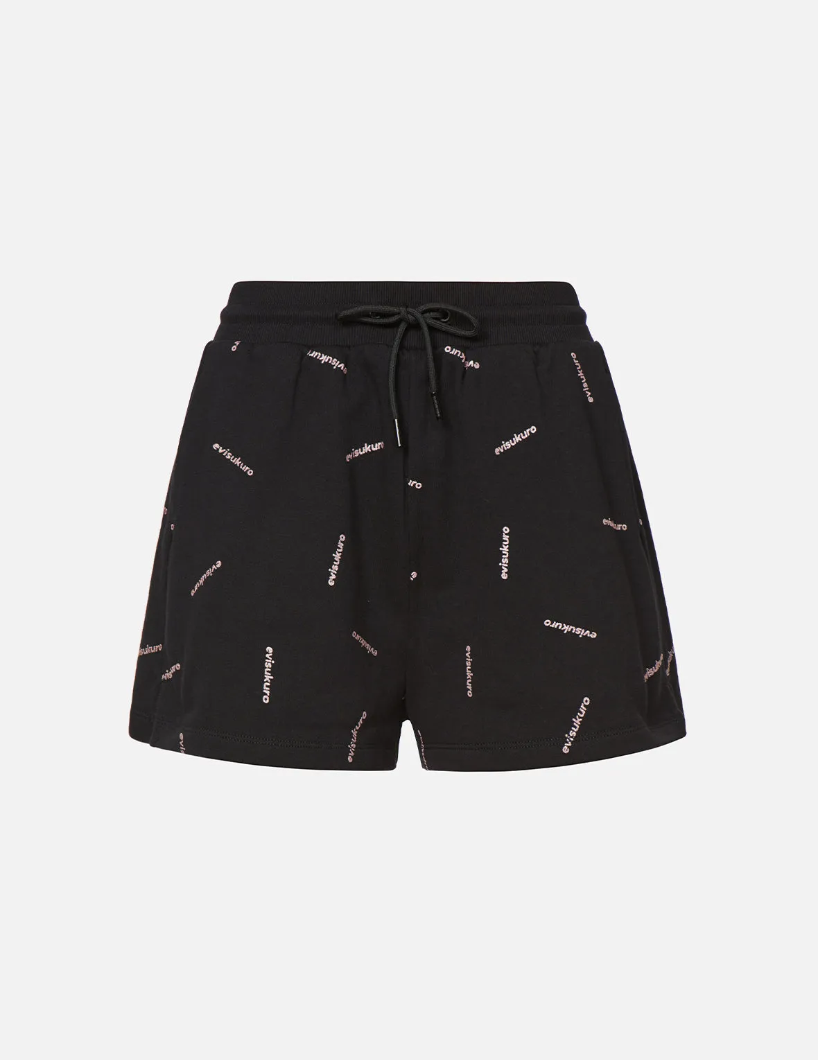 Allover Logo Glitter Print Sweat Shorts