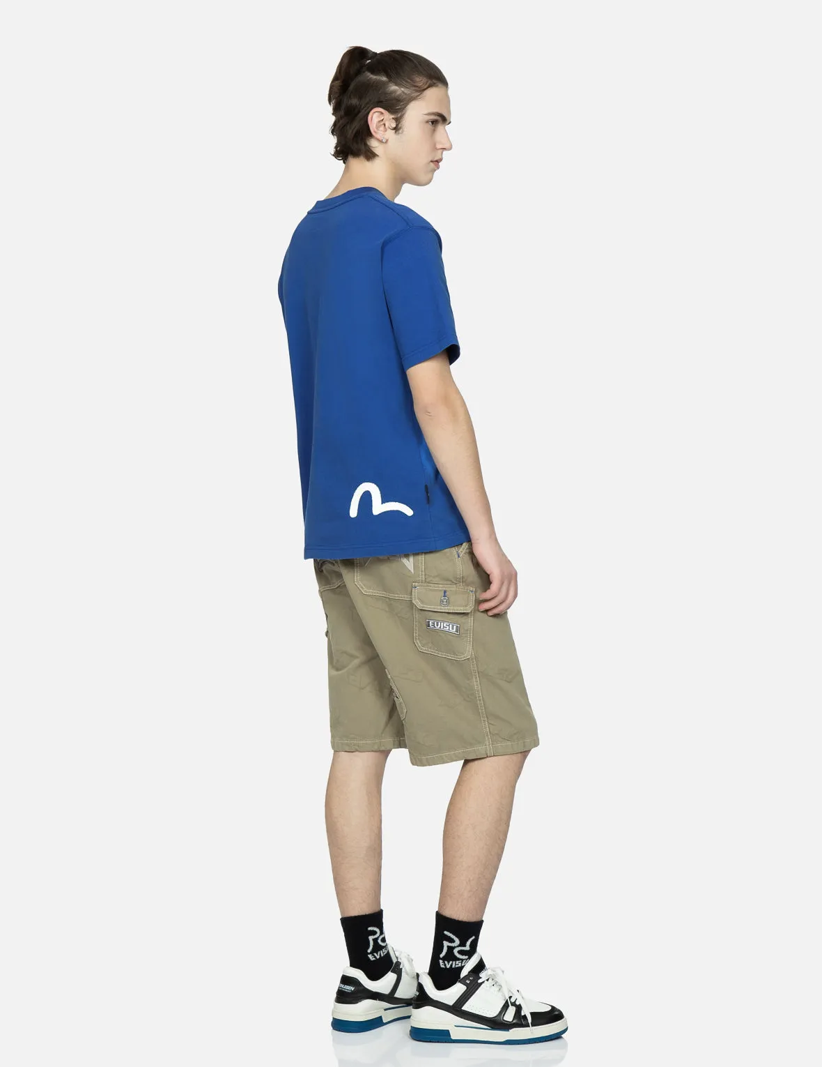 Allover Logo Jacquard Shorts with Multiple Pockets