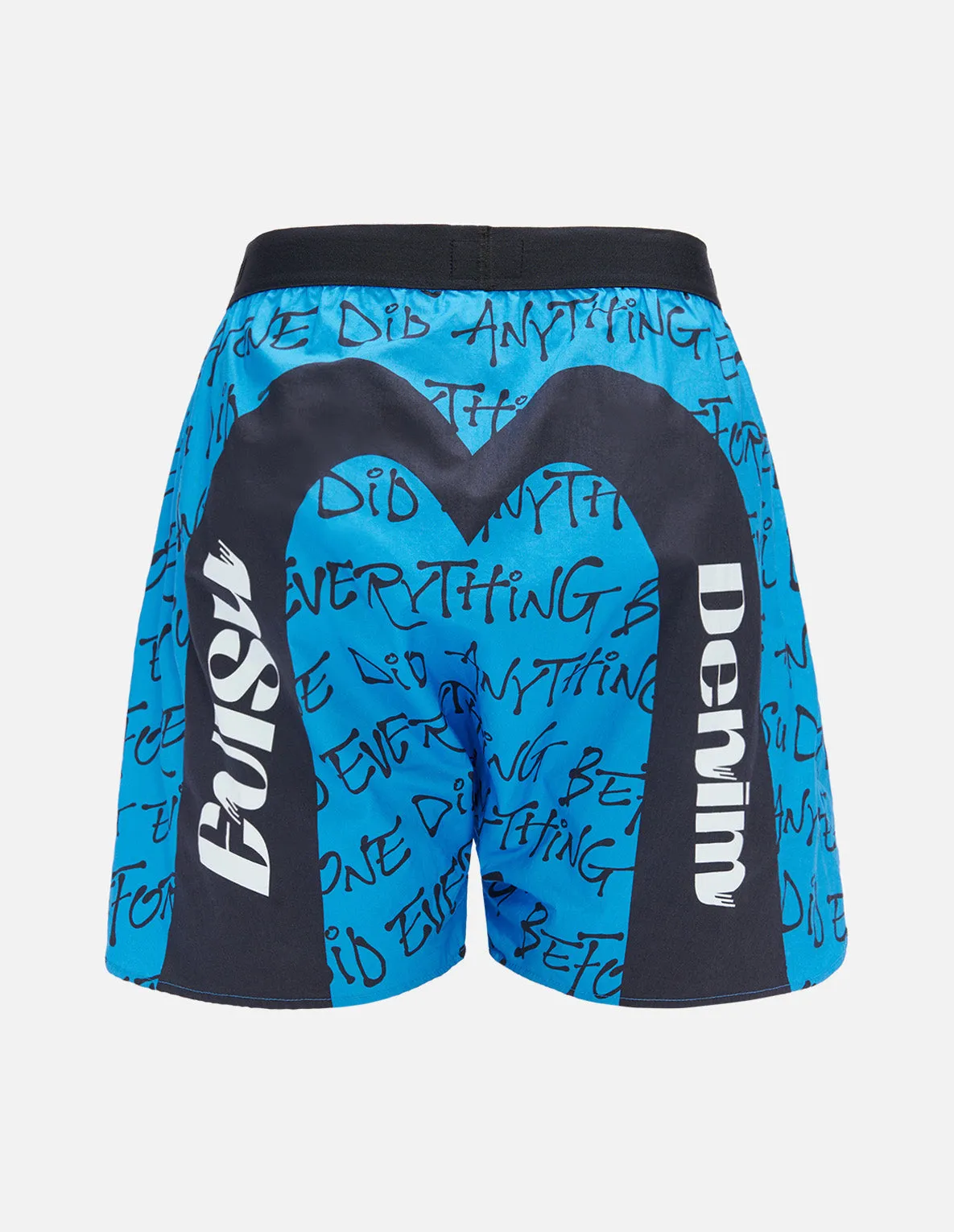 Allover Slogan and Daicock Print Boxer Shorts