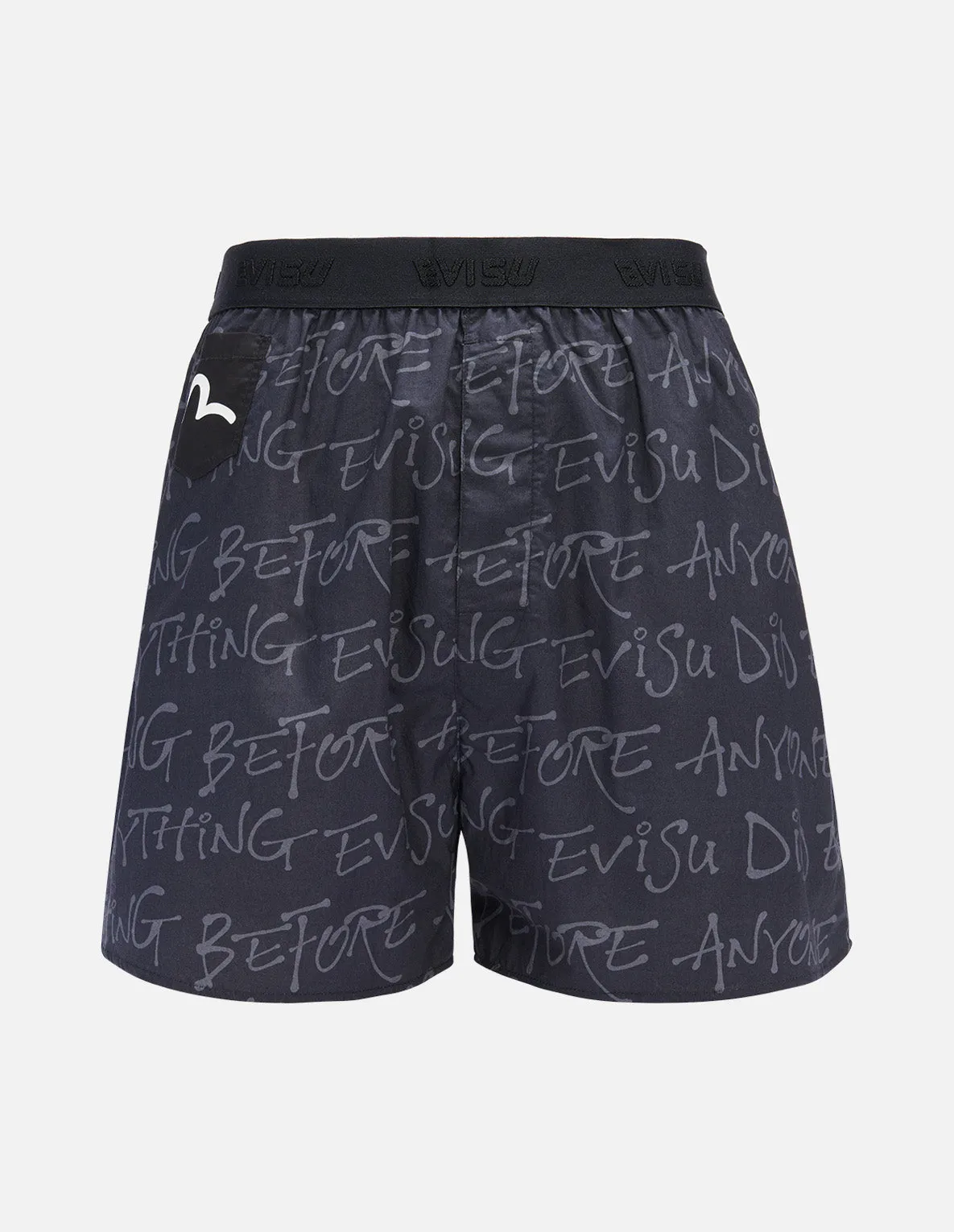 Allover Slogan and Daicock Print Boxer Shorts