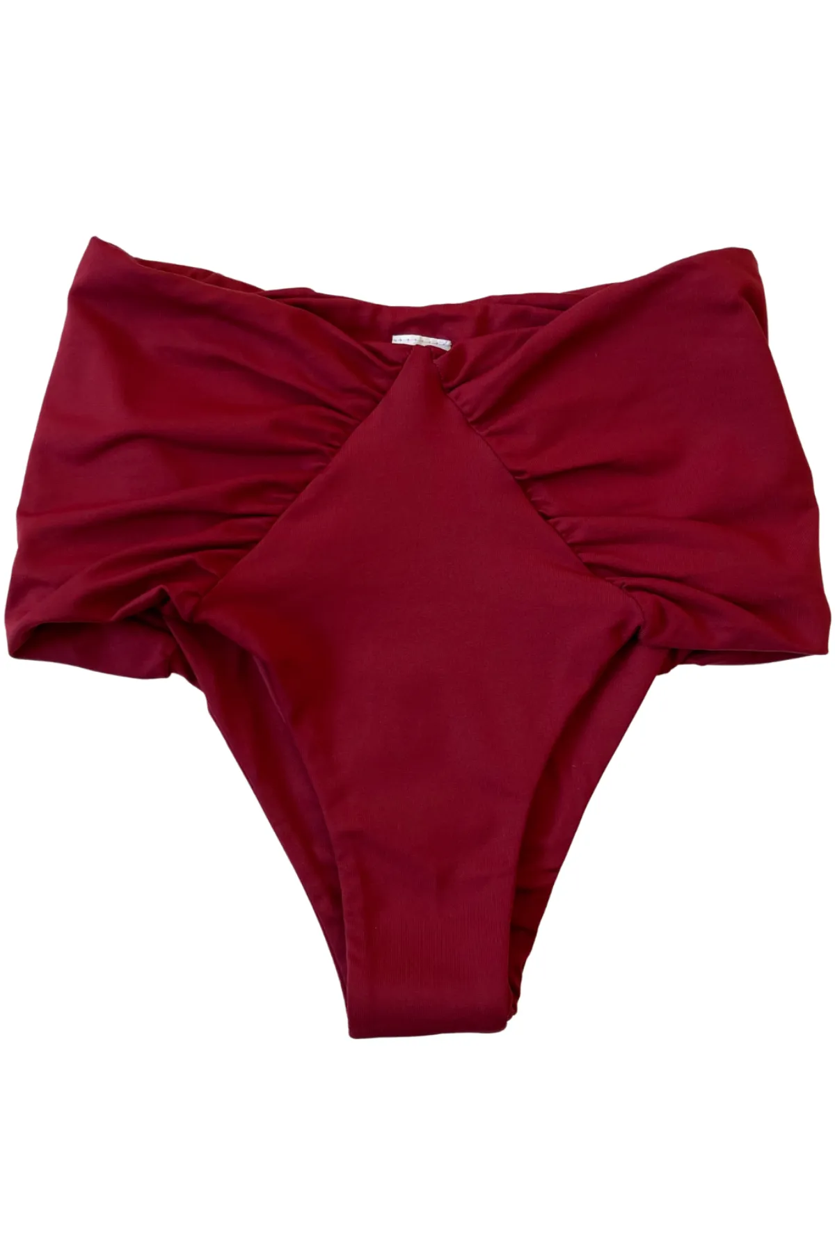 ALY BURGUNDY Brazilian High Waist Bikini Bottoms