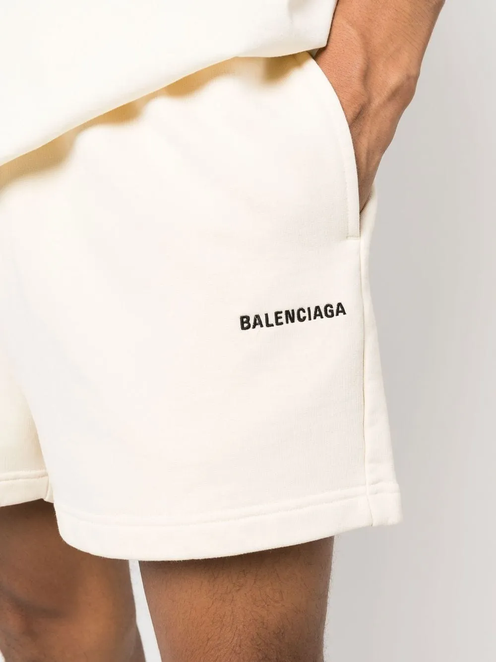 BALENCIAGA LOGO-EMBROIDERED TRACK SHORTS