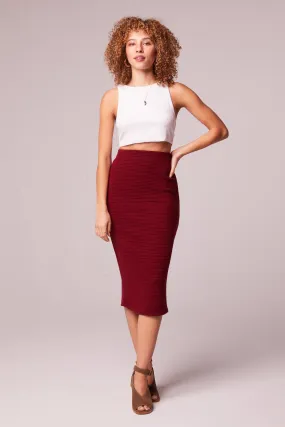 B.O.G. Collective Port Ribbed Tube Skirt in Burgundy