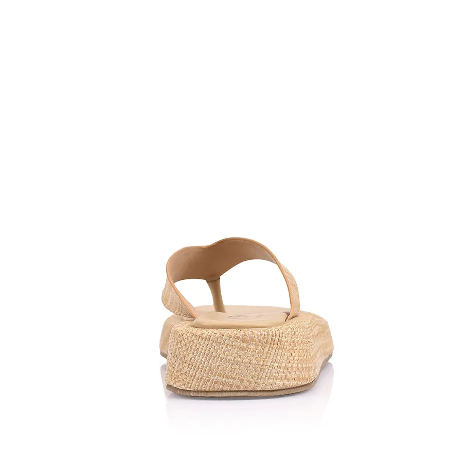 Bouncer II Flatform Thongs - Natural Raffia