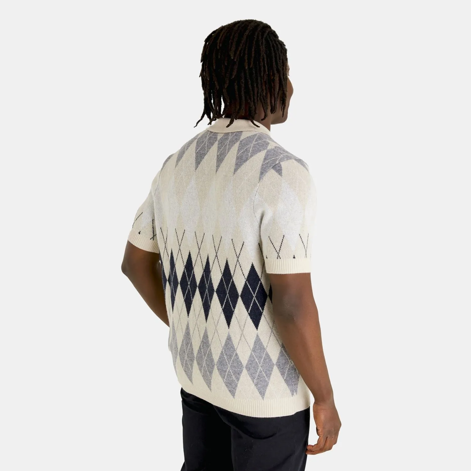 British Argyle Knitted Polo Cove - AW23