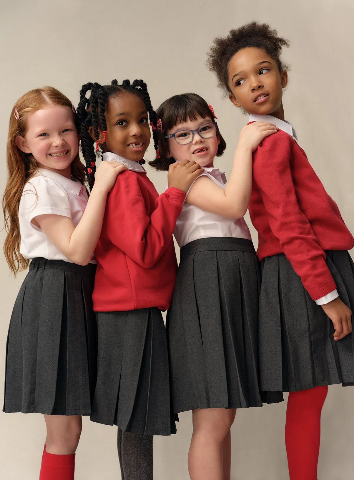 Buy Grey Permanent Pleat Skirts 4 Pack 10 years | Skirts and shorts | Tu