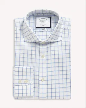 Charles Tyrwhitt Extra Slim Fit Check Twill Shirt - White Blue