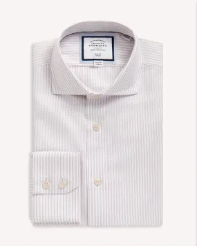 Charles Tyrwhitt Slim Fit Richmond Weave Stripe Shirt Pink White