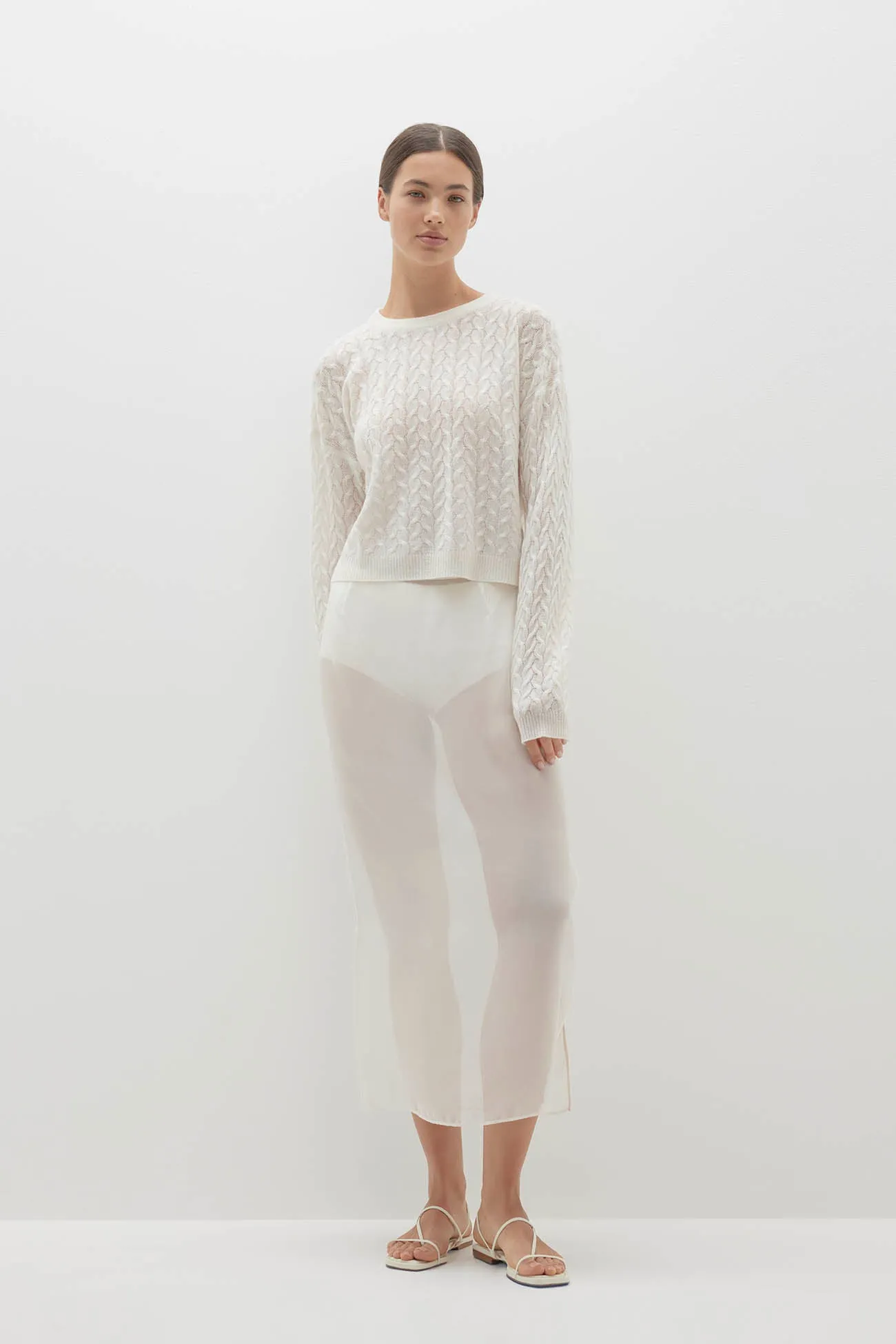 CHRISSY CABLE KNIT CROPPED SWEATER