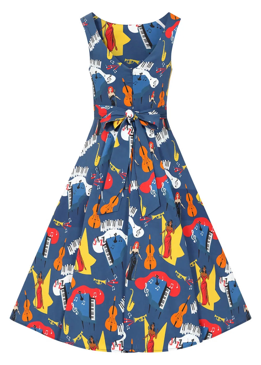 Collectif Frances Jazz 50's Swing Dress Multi