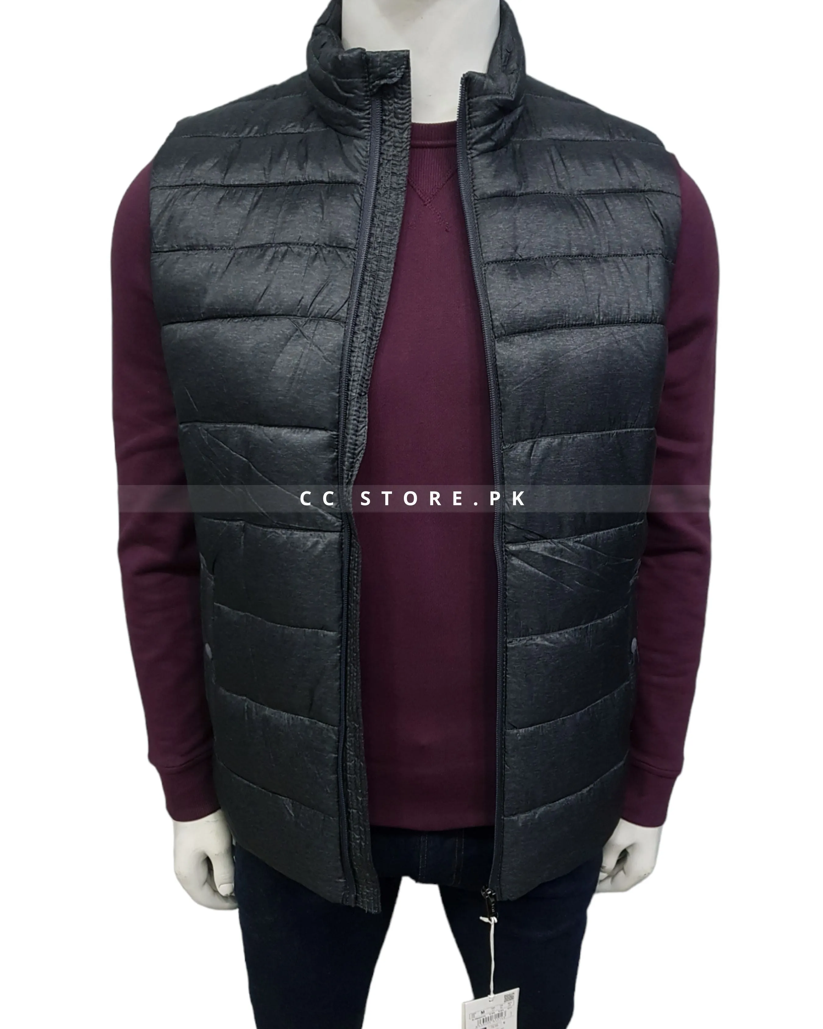 Cortefiel Sleeveless Grey Puffer Jacket