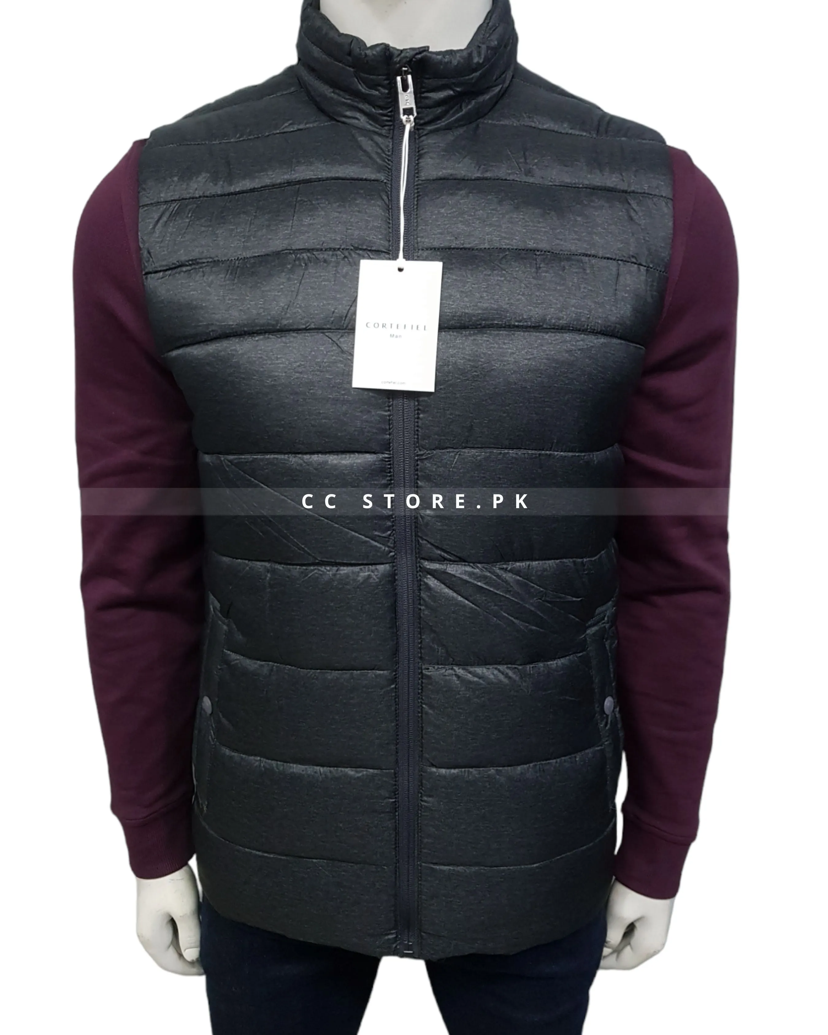 Cortefiel Sleeveless Grey Puffer Jacket