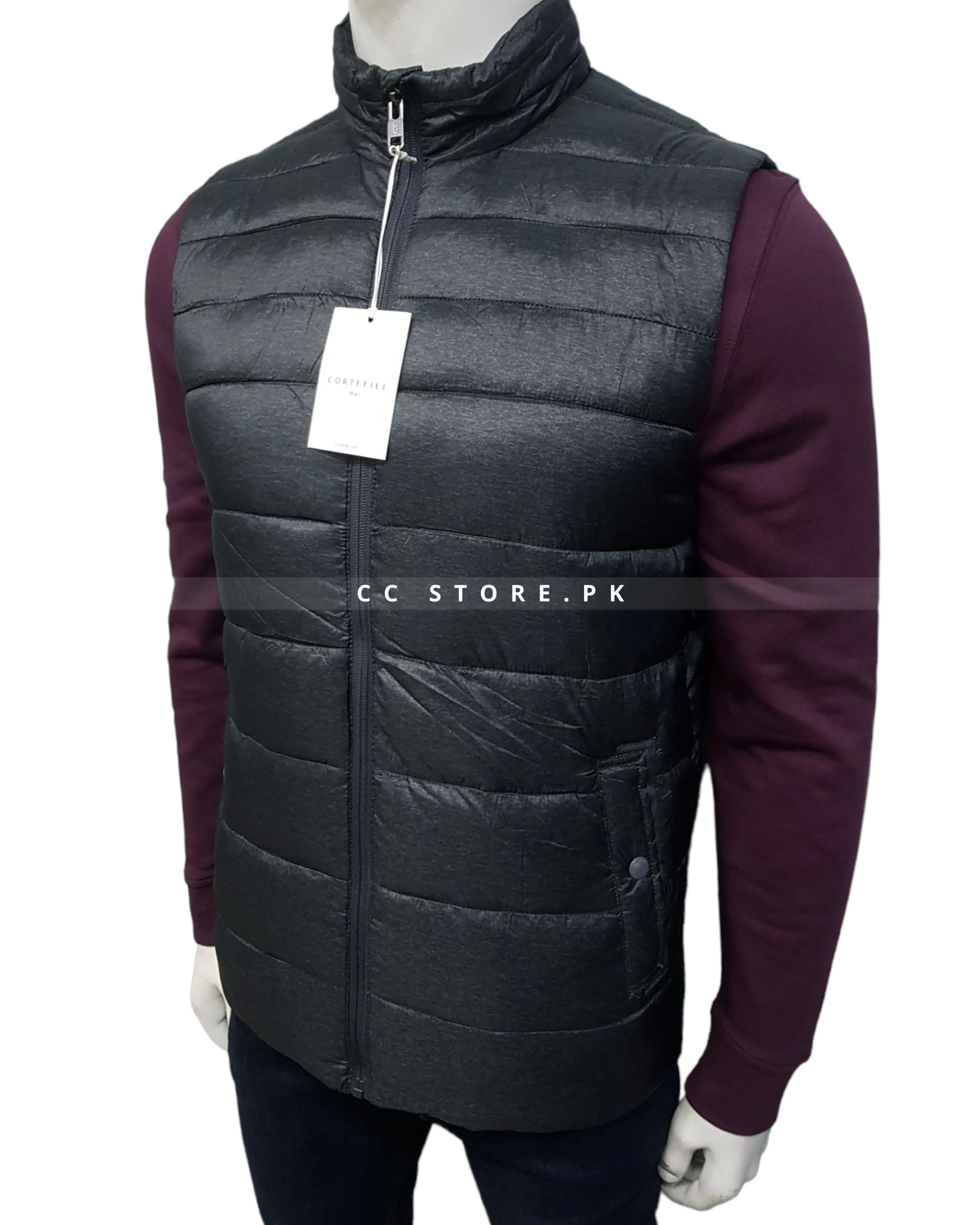 Cortefiel Sleeveless Grey Puffer Jacket