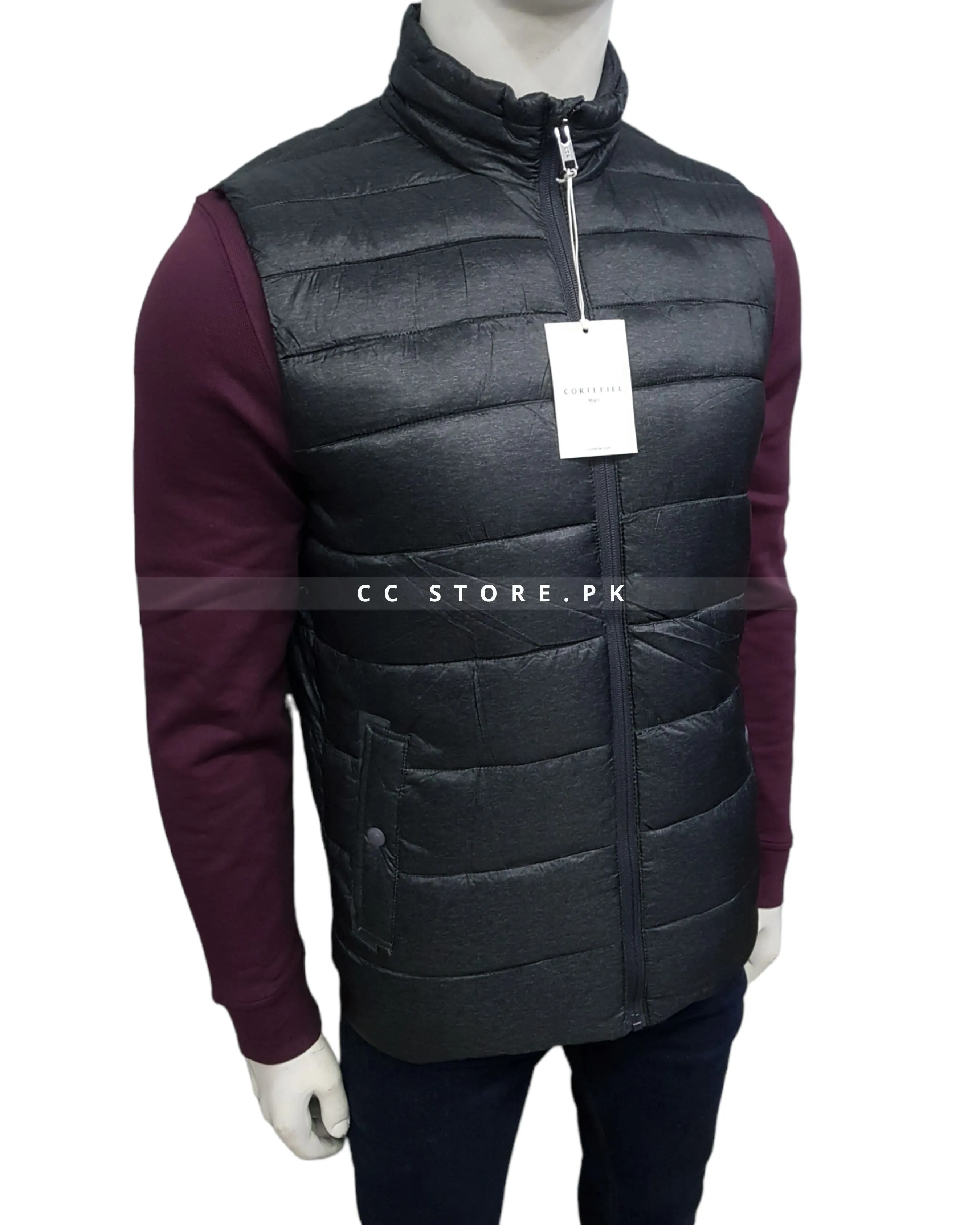 Cortefiel Sleeveless Grey Puffer Jacket