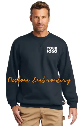 Custom Embroidered Carhartt Midweight Crewneck Sweatshirt - Includes 4in x 4in Embroidery - No Setup Cost - Just send us your lo