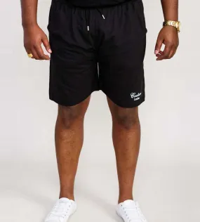 D555 Big Mens Black Couture Shorts With Elasticated Waistband (HOLBROOK)