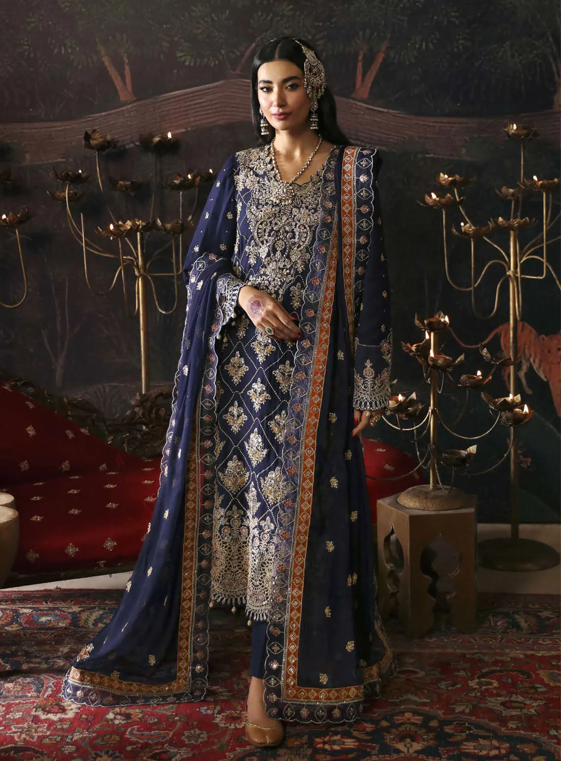 Devdas By Emaan Adeel Exquisite Formal Wear Embroidered Chiffon 3 Piece Unstitched Suit EA24DD NAZGUL