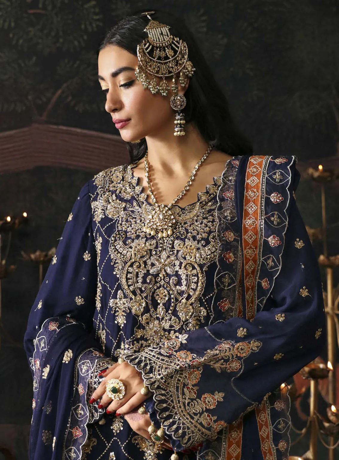 Devdas By Emaan Adeel Exquisite Formal Wear Embroidered Chiffon 3 Piece Unstitched Suit EA24DD NAZGUL