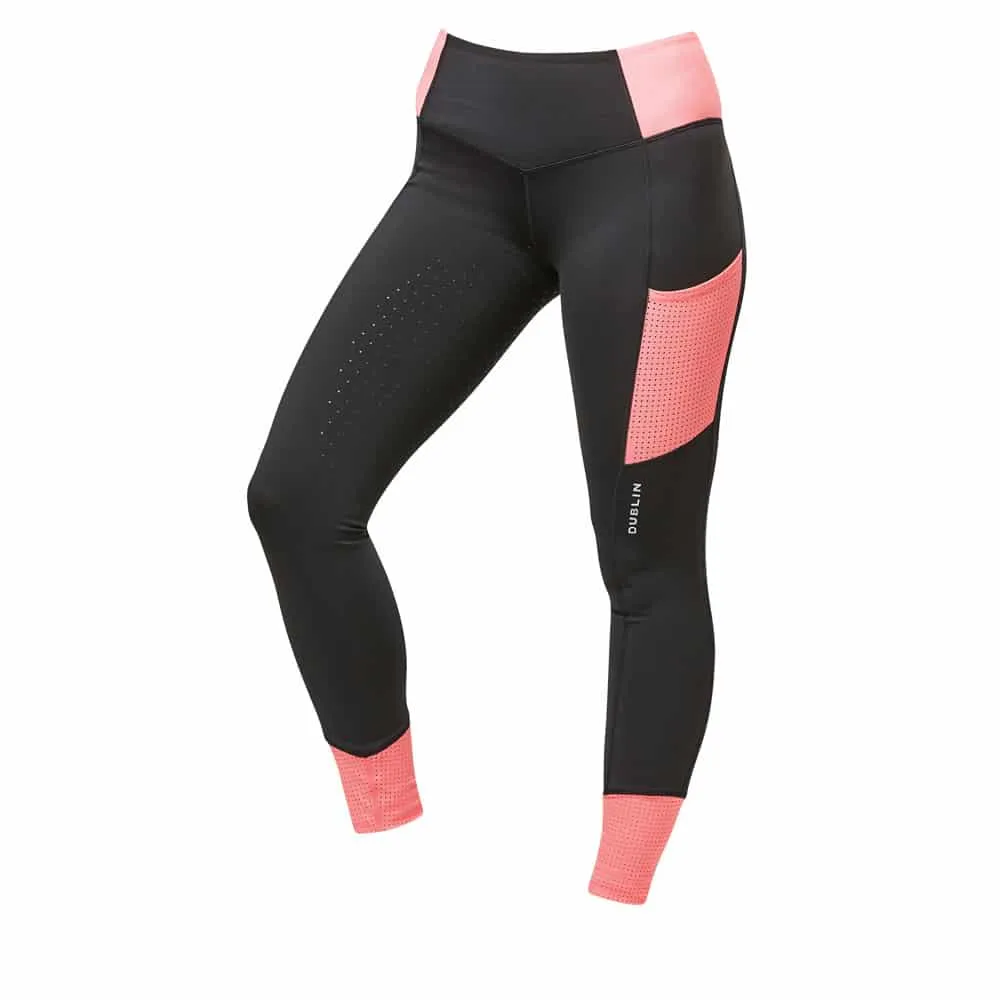 Dublin Junior Power Performance Colour Block Riding Tights | Ingatestone Saddlery