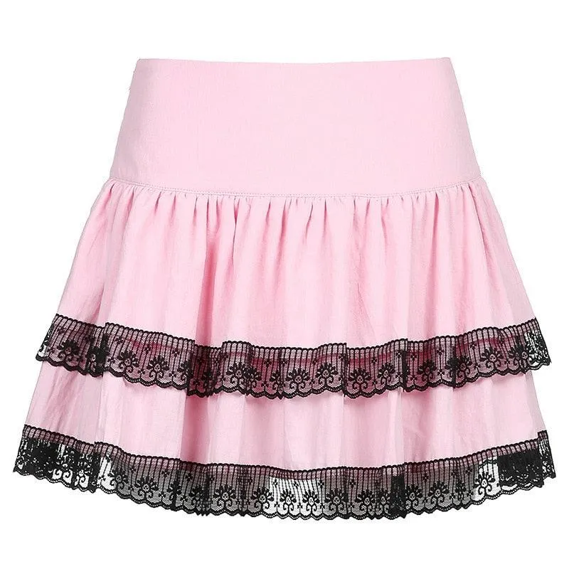 E-girl A-line Vintage High Waist Plaid Mini Skirt