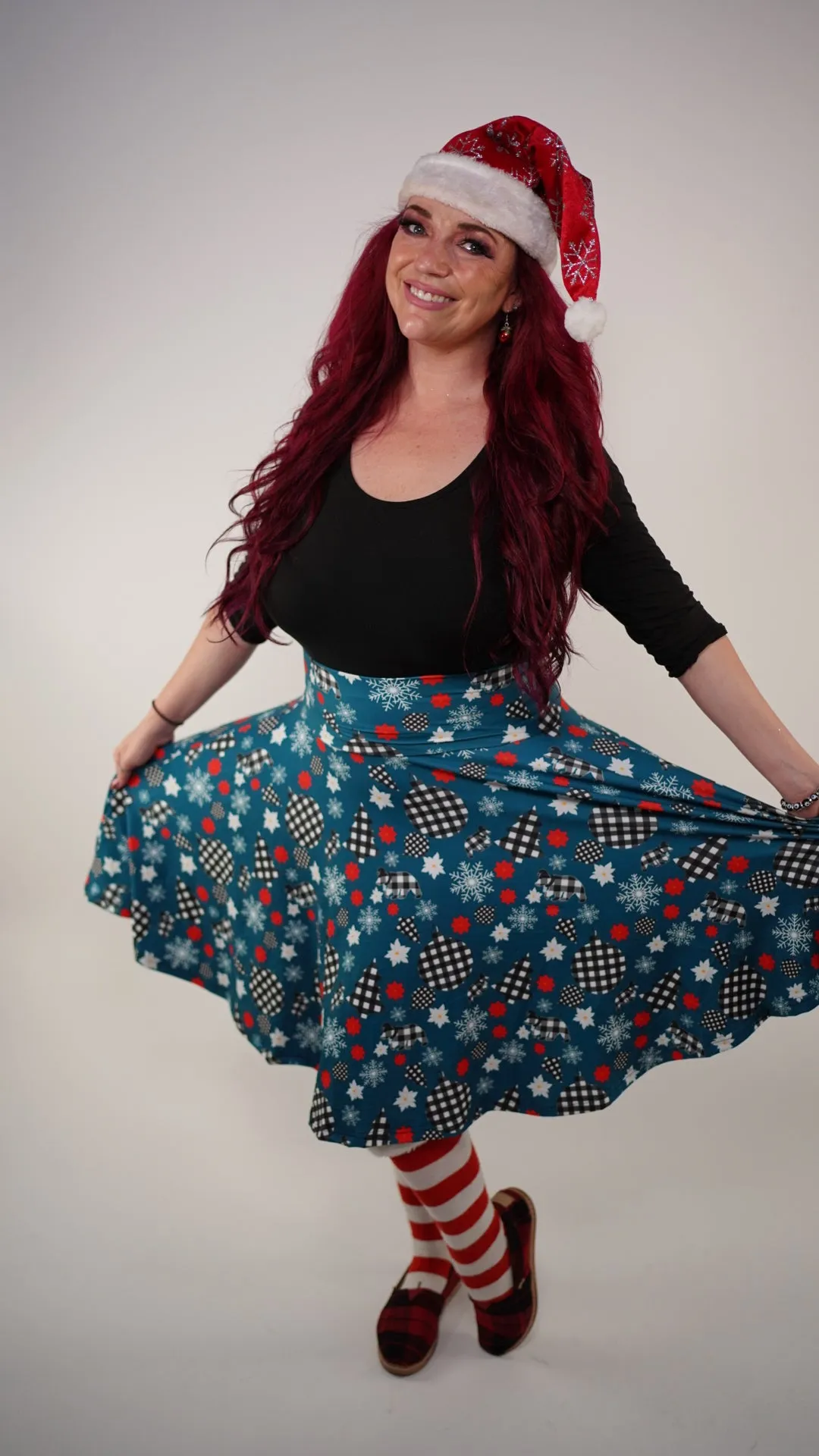 Fancy Holiday Swing Skirt with Pockets