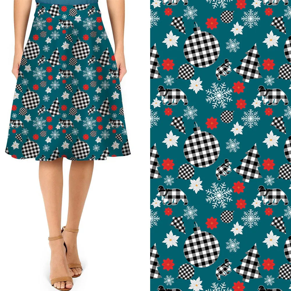 Fancy Holiday Swing Skirt with Pockets