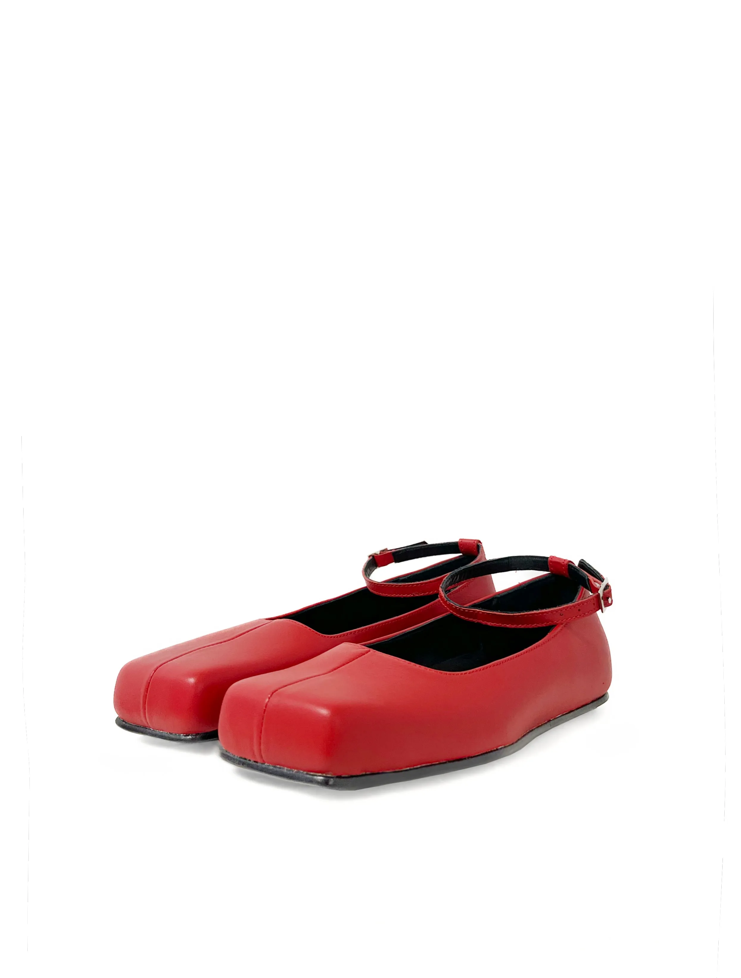 Fidan Novruzova Bella Red Square Toe Ballerinas