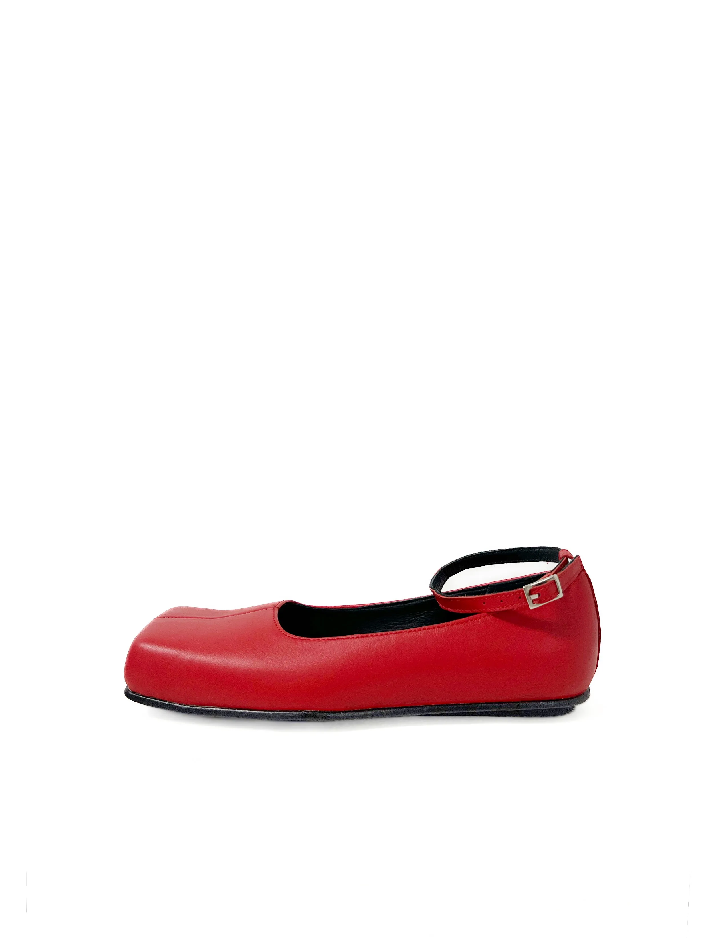 Fidan Novruzova Bella Red Square Toe Ballerinas