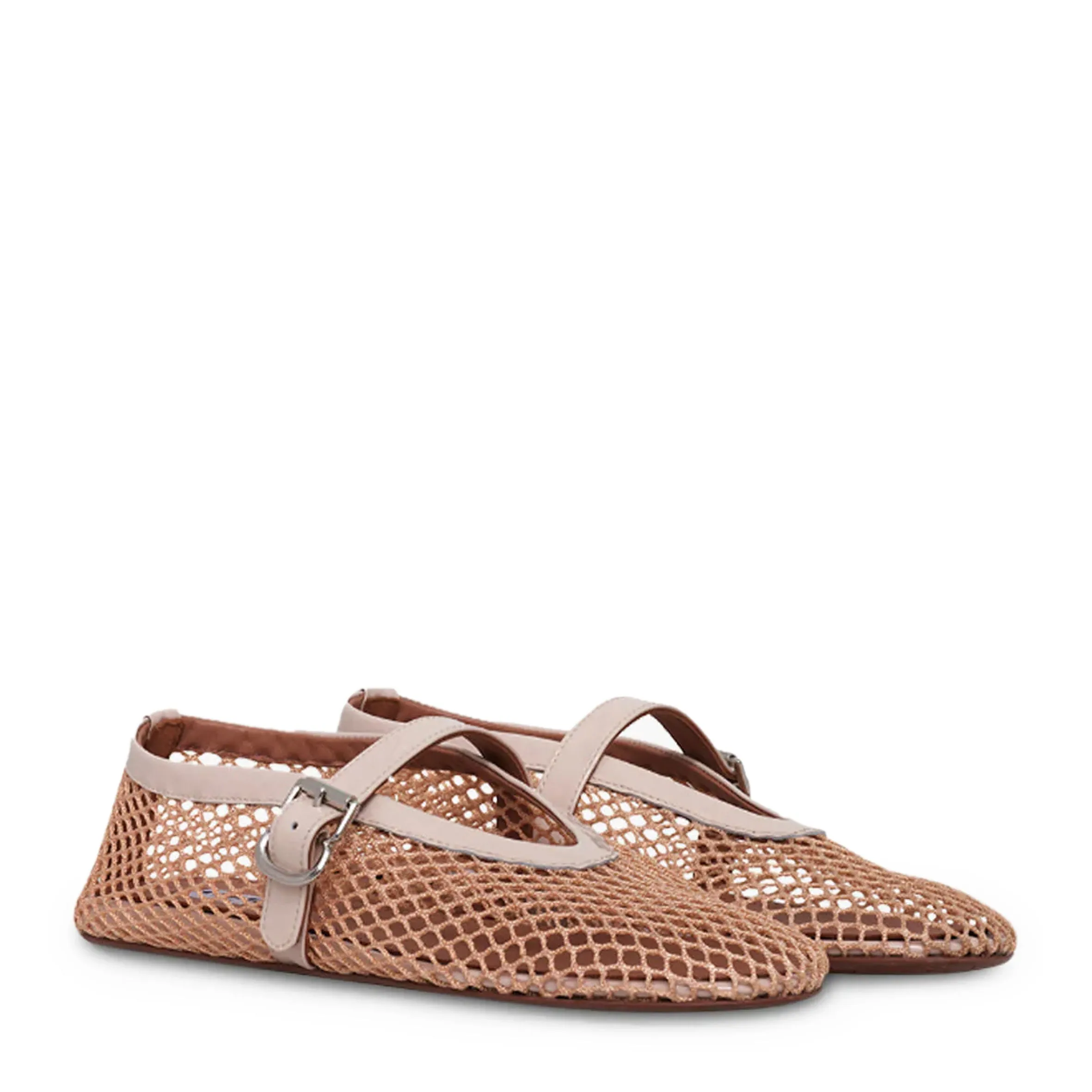 Fishnet Ballet Flats, Nude