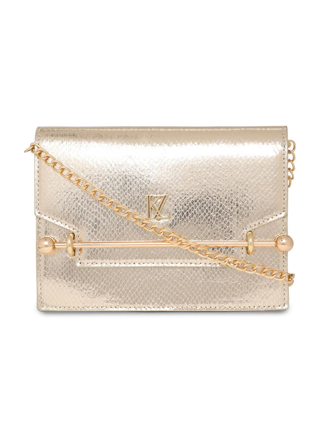 Foiled Faux Leather Clutch