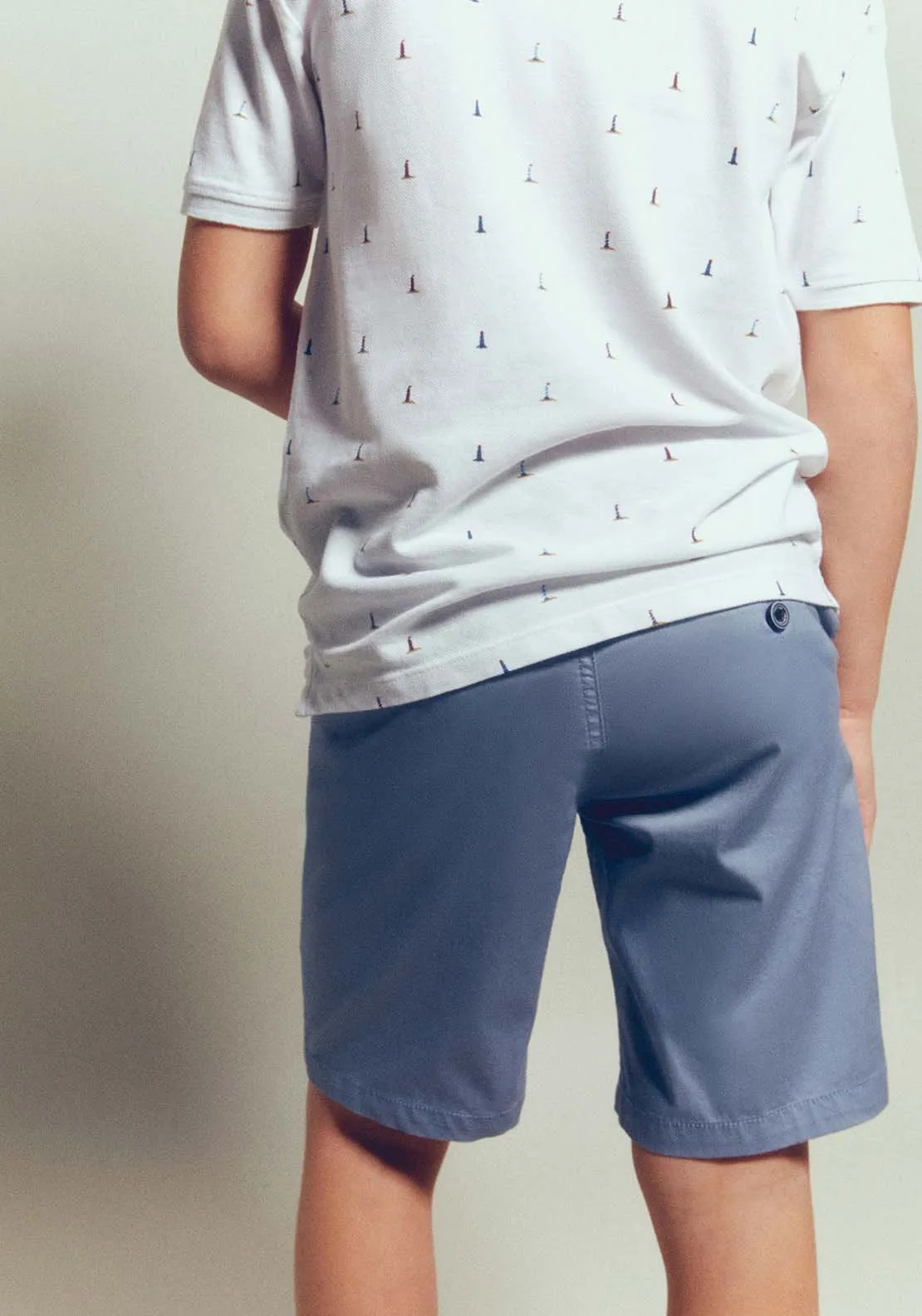 Formal Shorts With Belt - Blue