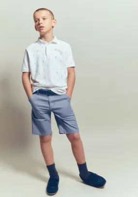 Formal Shorts With Belt - Blue