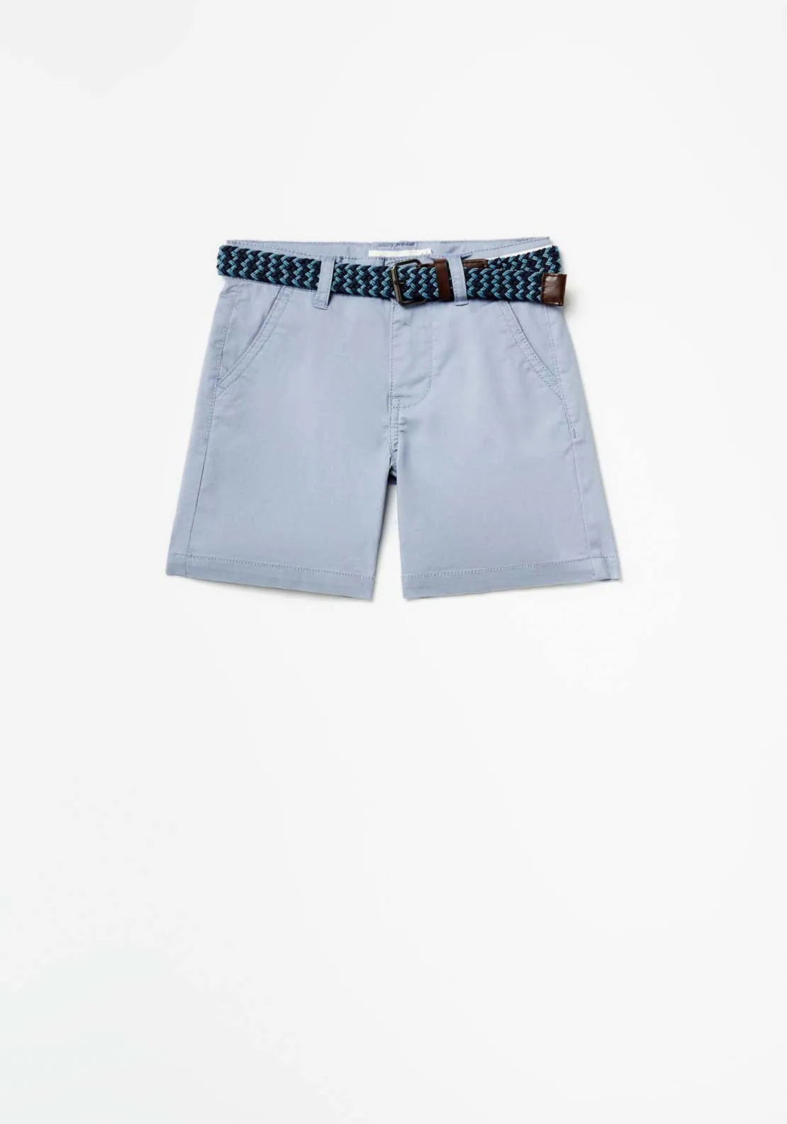 Formal Shorts With Belt - Blue