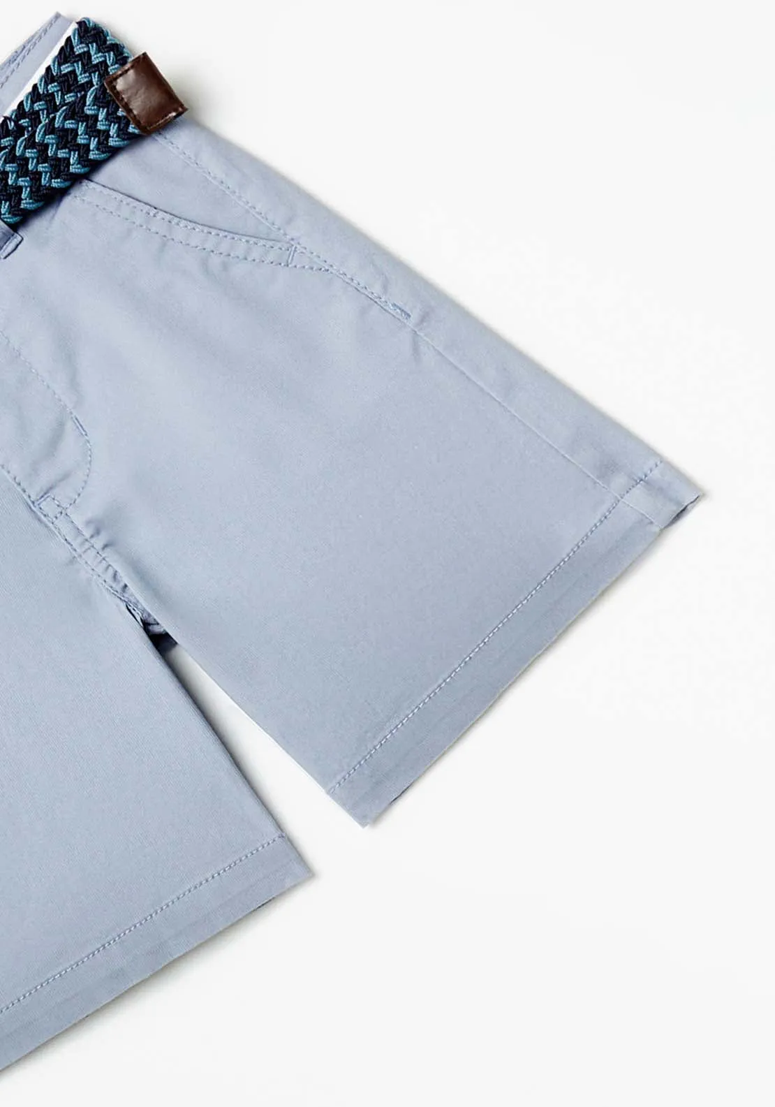 Formal Shorts With Belt - Blue