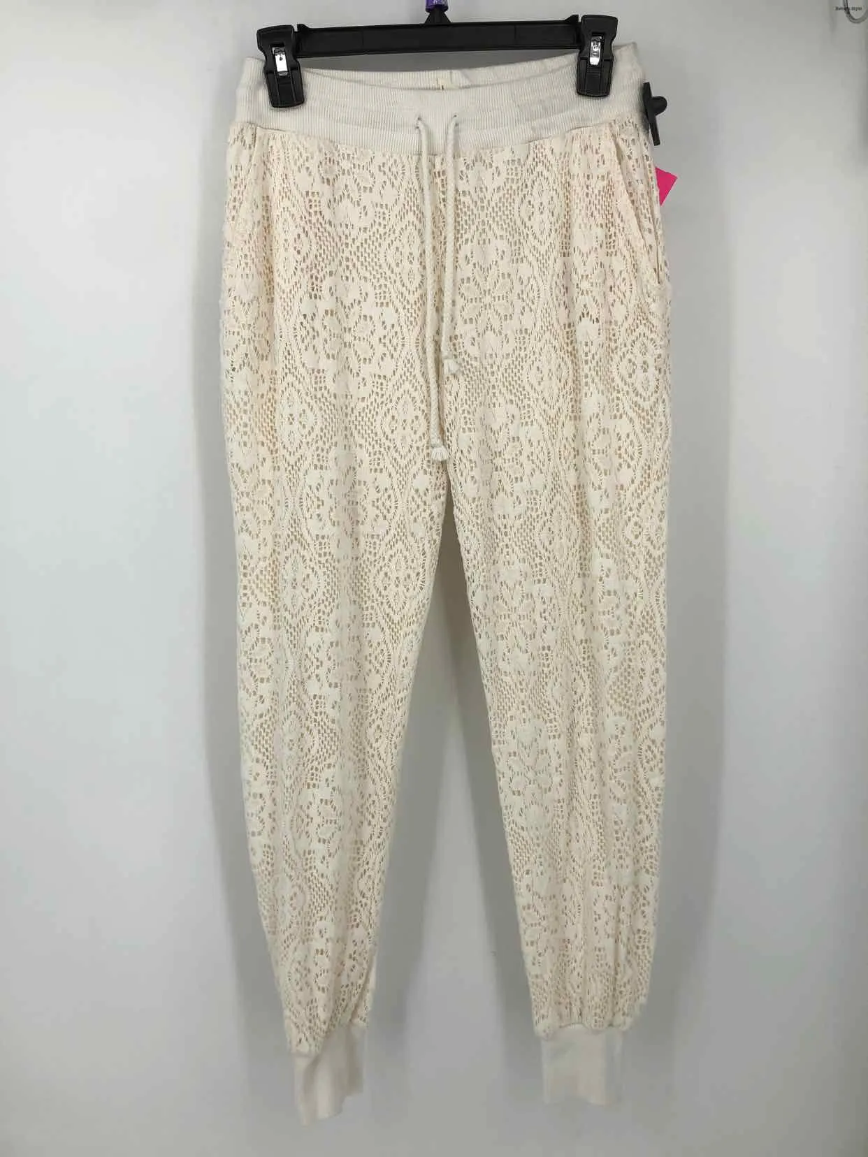 FREE PEOPLE Cream Lace Jogger Size X-SMALL Pajamas