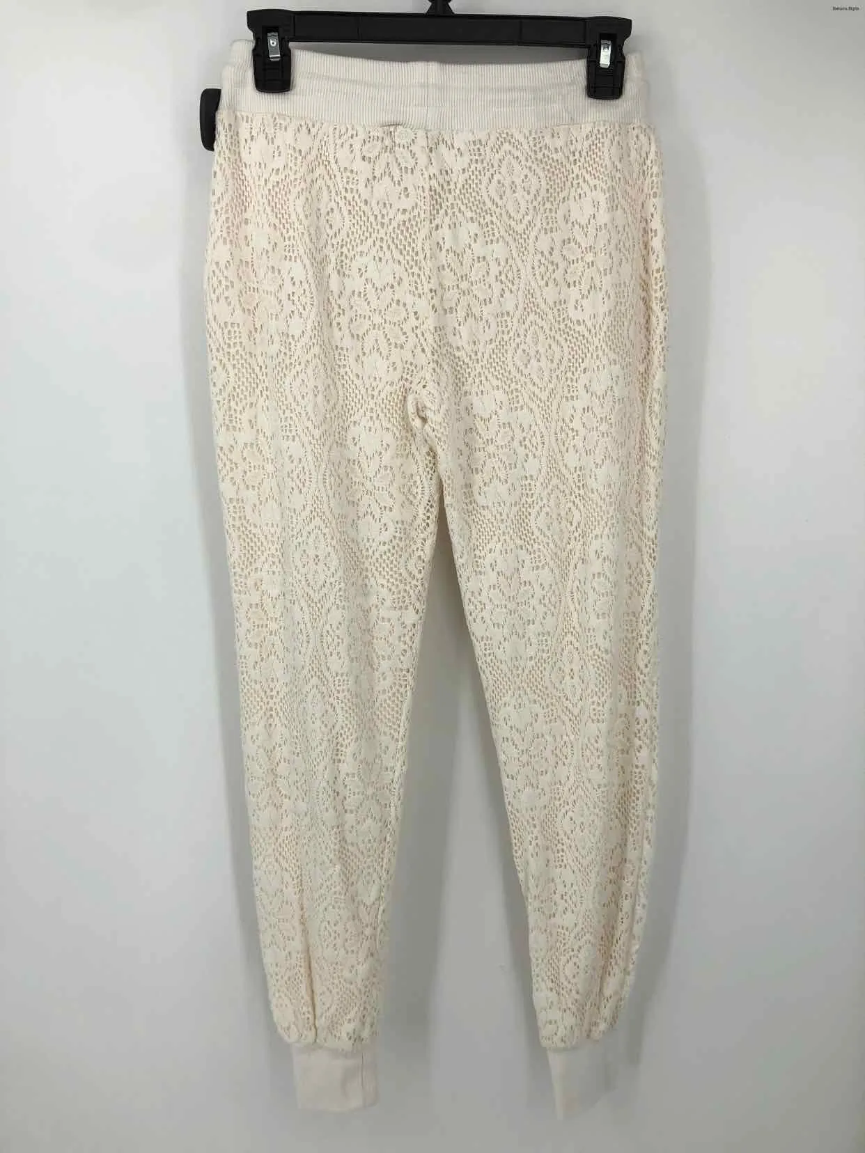 FREE PEOPLE Cream Lace Jogger Size X-SMALL Pajamas