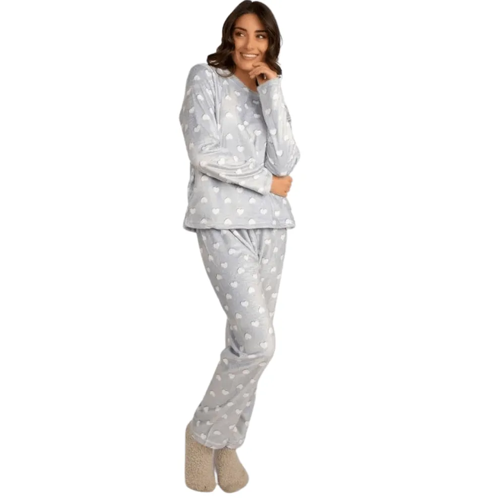 Funsport Grey Heart Pajama Set - 223652