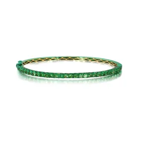 Graziela Tsavorite & Green Rhodium 3 Sided Bangle