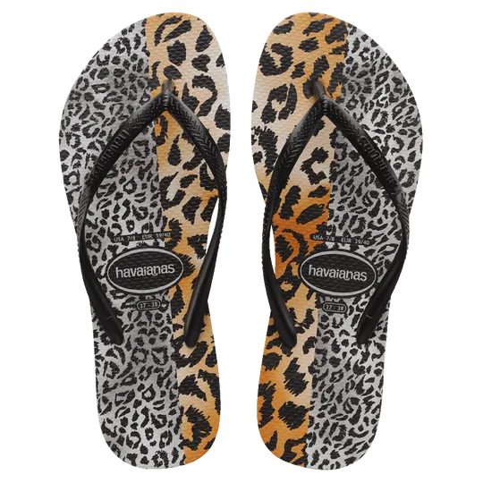 Havaianas Slim Print Mixed Animal Ladies Thongs