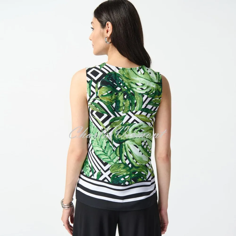 Joseph Ribkoff Palm Print Sleeveless Top - Style 242237