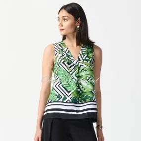 Joseph Ribkoff Palm Print Sleeveless Top - Style 242237