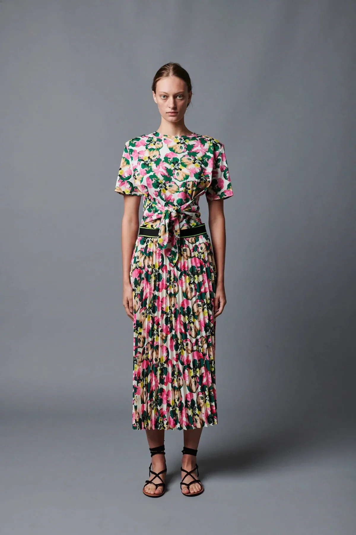 Le Superbe Warhol Floral Pleated Skirt