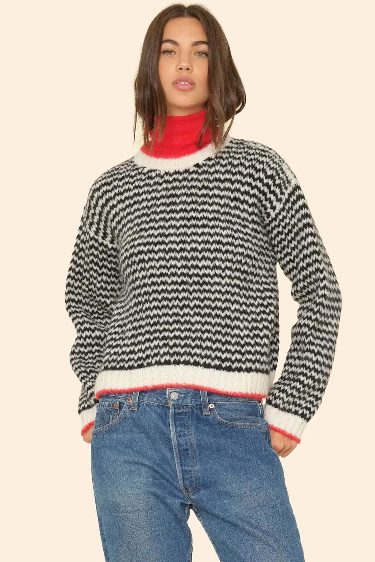 Mabel Sweater - Black/Creme