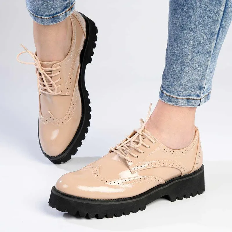 Madison Penelope Lace Up Shoe - Nude