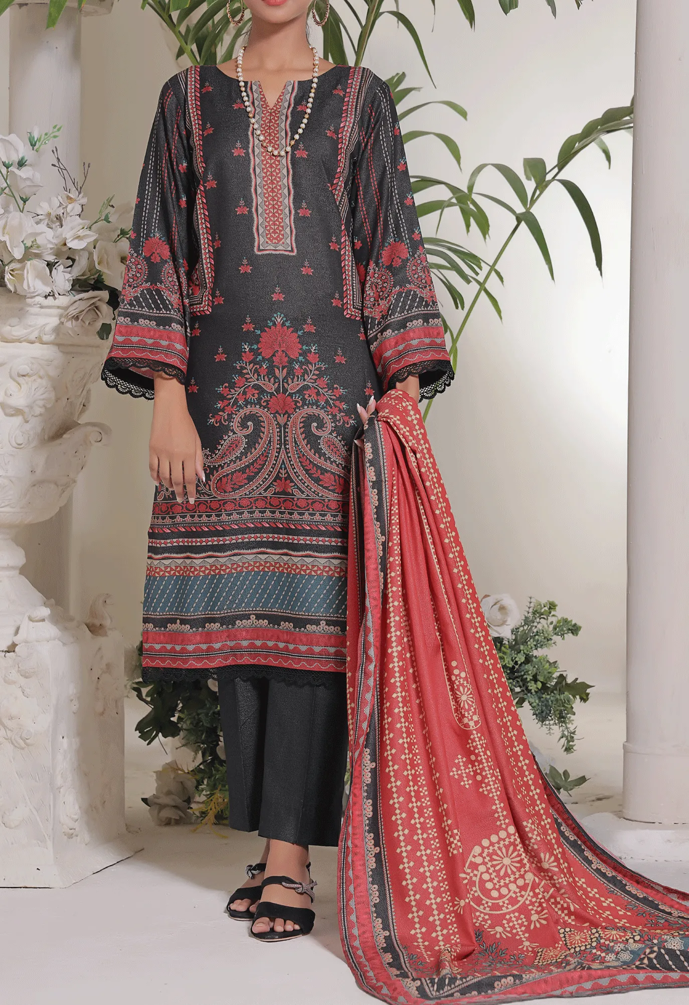 Mariyah By VS Textile Printed Karandi Unstitched 3 Piece Suit - VS23MK 35