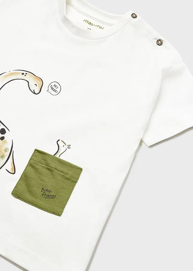 Mayoral S/s t-shirt for baby boy - Cream